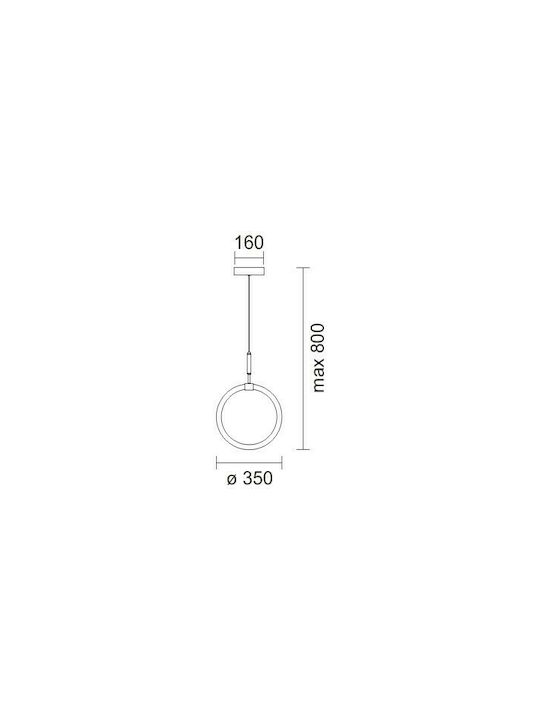 Spot Light Κρεμαστό Φωτιστικό Γκρι LED με Φυσικό Λευκό Φως