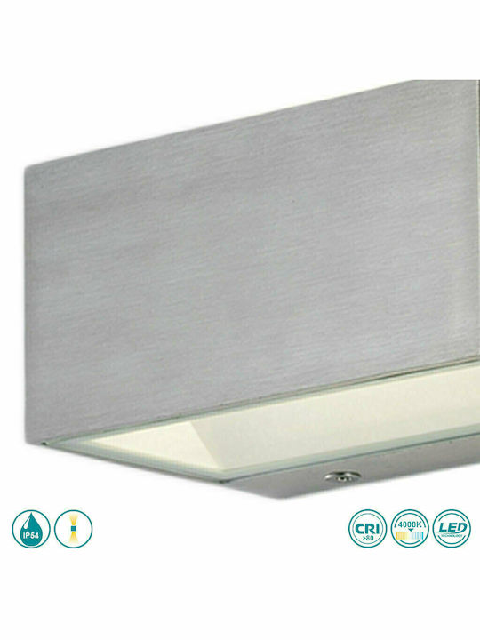Fan Europe Wall-Mounted Outdoor Ceiling Light LED IP54 12W with Natural White Light Double Beam 14x8.9x6.5εκ.