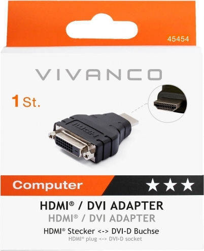 Vivanco Convertor DVI-D feminin în HDMI masculin 1buc 45454