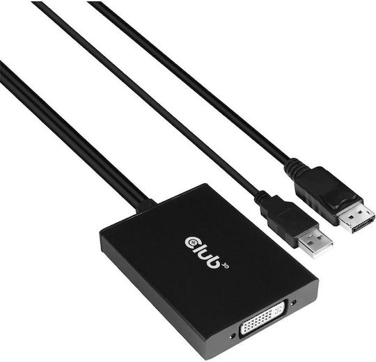 Club3D Μετατροπέας DVI-D female σε DisplayPort / USB-A male 1τμχ CAC-1010-A