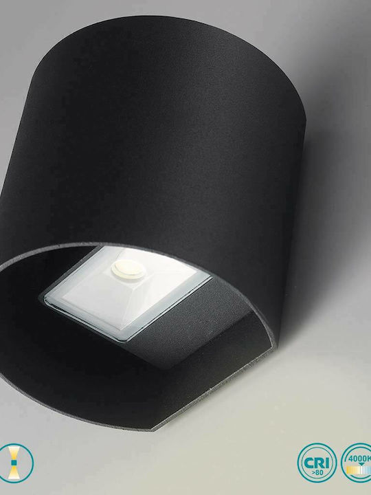 Fan Europe Wandmontierte Außen-Deckenleuchte LED IP54 7W mit Natürliches Weiß Licht Doppelstrahl 11x11x9.5εκ.