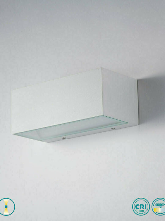 Fan Europe Wandmontierte Außen-Deckenleuchte LED IP54 12W mit Natürliches Weiß Licht Doppelstrahl 14x8.9x6.5εκ.