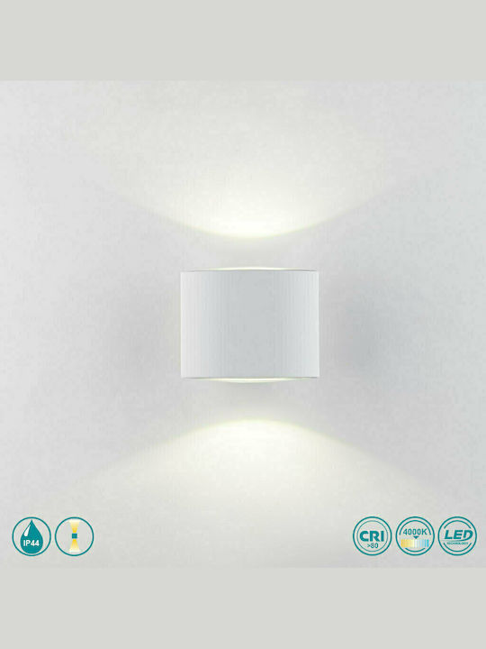 Fan Europe Wandmontierte Außen-Deckenleuchte LED IP44 4W mit Natürliches Weiß Licht Doppelstrahl 12.9x10x8.5εκ.
