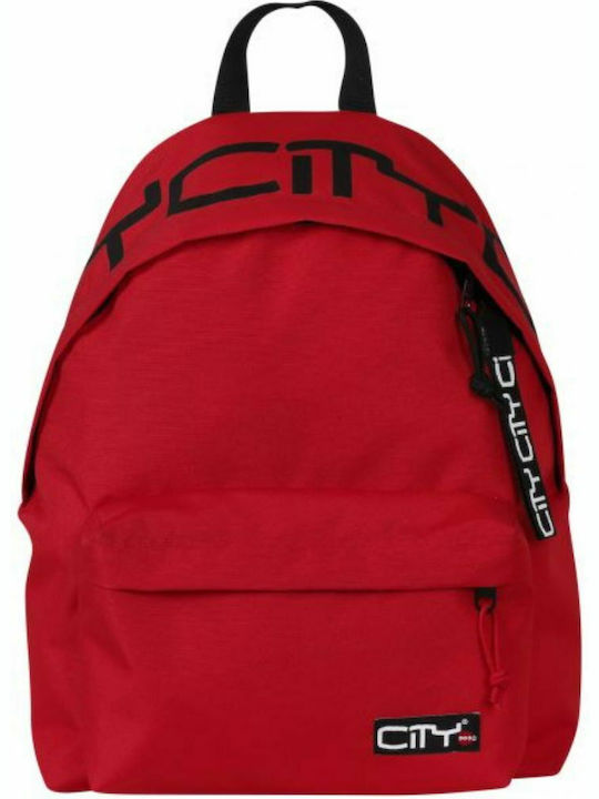 Lyc Sac City The Drop Buchstaben auf Rot Schulranzen Rucksack Junior High-High School in Rot Farbe 24Es