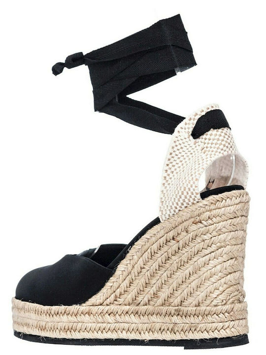 Damenplattformen im Espadrilles-Stil Schwarz
