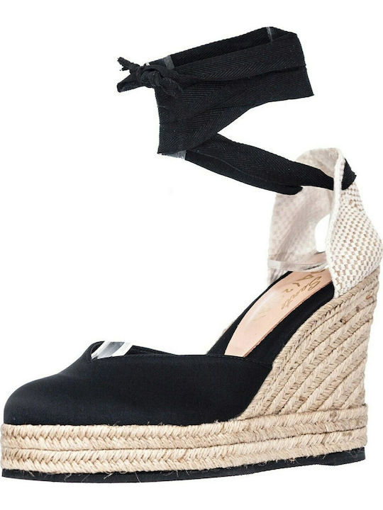 Damenplattformen im Espadrilles-Stil Schwarz