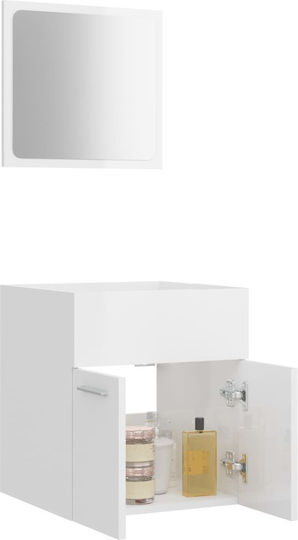 vidaXL Waschtisch ohne Waschbecken mit Spiegel L41xB38.5xH46cm Weiß