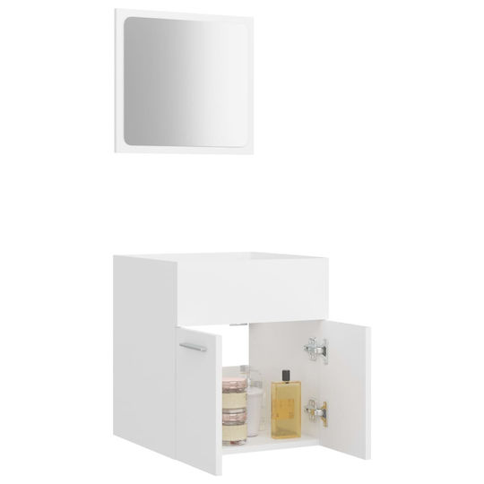 vidaXL Waschtisch ohne Waschbecken mit Spiegel L41xB38.5xH46cm Weiß