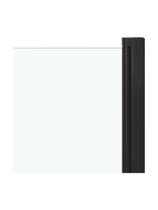 vidaXL Duschwand Badewanne mit Zusammenklappbar Tür 120x140cm Schwarz