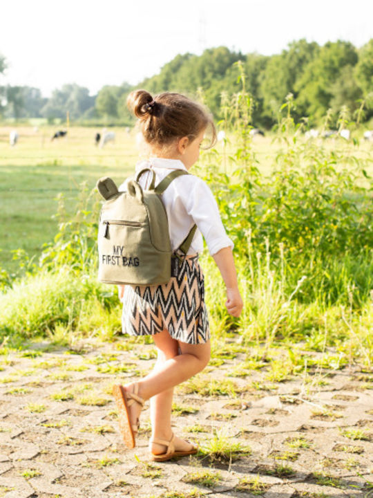 Childhome Ученическа Раница за Детска Градина Каки с Джоб за Бутилка 20л