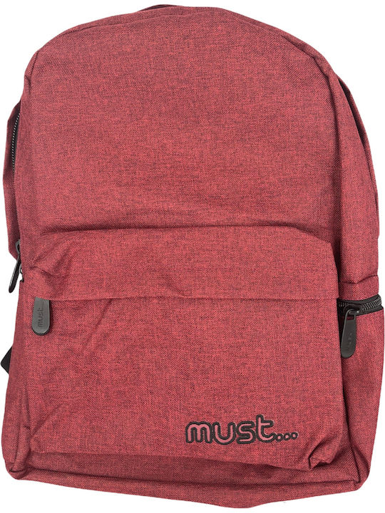 Must Monochrome Double Jean Burgundy School Bag Backpack Junior High-High School in Burgundy color