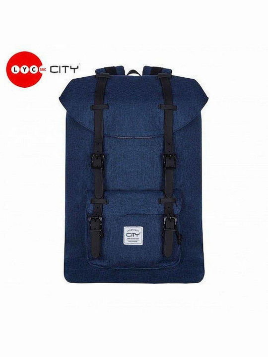 Lyc Sac City Bestie Blue Melange School Bag Backpack Junior High-High School in Blue color