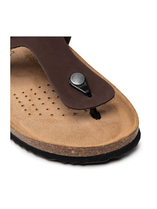 U Sandal Ghita D Δερμάτινα Ανδρικά Σανδάλια σε Καφέ Χρώμα
