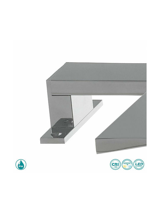 Fan Europe Modern Lamp Bathroom with Integrated LED and Natural White Light Silver 30x11.5x4.2cm