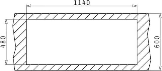 Pyramis Athlos 2B 1D 070039511 Drop-In Chiuvetă din Granit Sintetic L116xW50cm Zăpadă