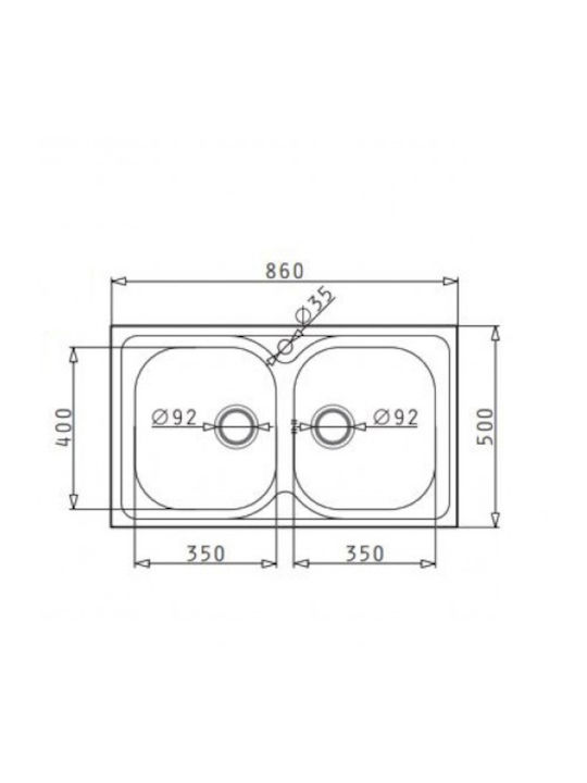 Maidtec Inset 2B Ένθετος Νεροχύτης Inox Σατινέ Μ86xΠ50cm Ασημί