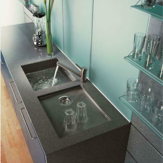 Macart Quattro Υποκαθήμενος Inox Σατινέ Μ45xΠ40cm Ασημί