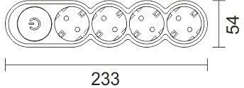 Spot Light Power Strip 4 Positions with Switch and Cable 3m