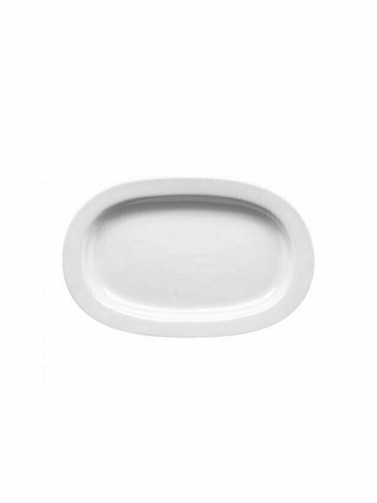 GTSA Πιάτο Γλυκού Οβάλ από Πορσελάνη Λευκό 22x15cm