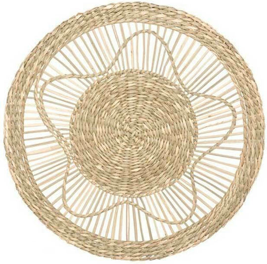 Atmosphera Geometric Decorative Element Nyla Handmade Beige from Wicker Material 38x38cm 3 Pieces