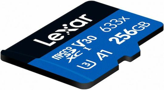 Lexar High-Performance 633x microSDXC 256GB U3 V30 A1 UHS-I 100MB/s With Adapter