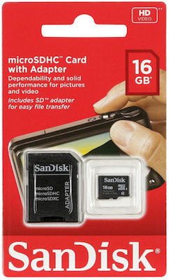 Sandisk microSDHC 16GB Klasse 4 Standard-Geschwindigkeit mit Adapter