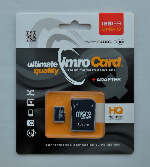 IMRO microSDXC 128GB U3 100MB/s με αντάπτορα