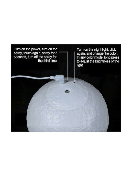 Led Συσκευή Αρωματοθεραπείας 3D Moon Lamp Λευκή