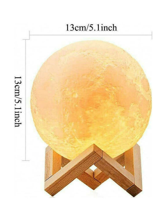 Led Συσκευή Αρωματοθεραπείας 3D Moon Lamp Λευκή