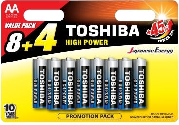 Toshiba High Power Αλκαλικές Μπαταρίες AA 1.5V 12τμχ