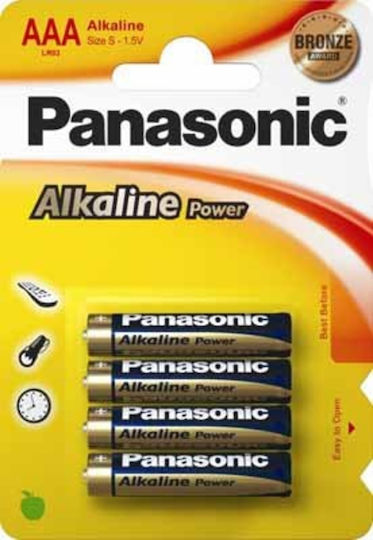 Panasonic Alkaline Power Батерии AAA 1.5V 4бр LR03APB/4BP