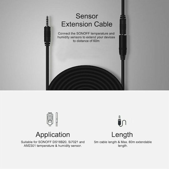 Sonoff Cable 3.5mm male - 3.5mm female 5m (AL560) 1pcs