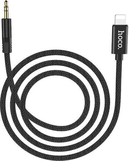 Hoco UPA13 Braided / Regular 3.5mm to Lightning Cable Μαύρο 1m (HOC-UPA13-BK)