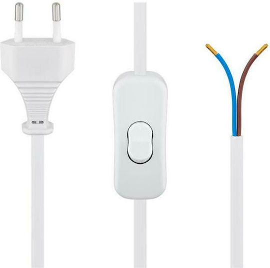 Goobay Netzkabel mit Durchmesser 2x0.75mm² in Weiß Farbe 1.5m 2Stück