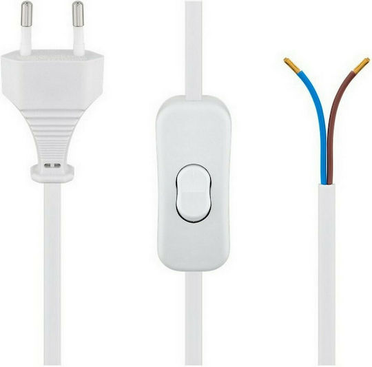 Goobay Netzkabel mit Durchmesser 2x0.75mm² in Weiß Farbe 1.5m 2Stück