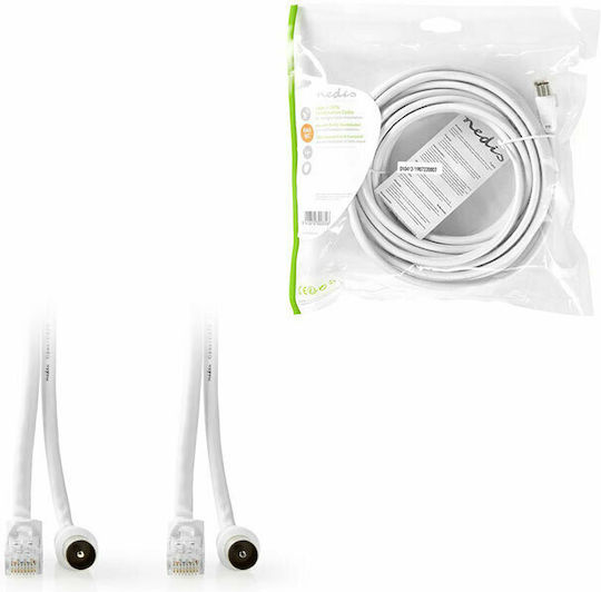 Nedis Καλώδιο Coaxial male / RJ45 male - Coaxial female / RJ45 male 5m CSGP4500WT50 1τμχ