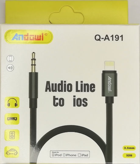 Andowl Q-A191 Regular la Cablu Lightning Alb 1m