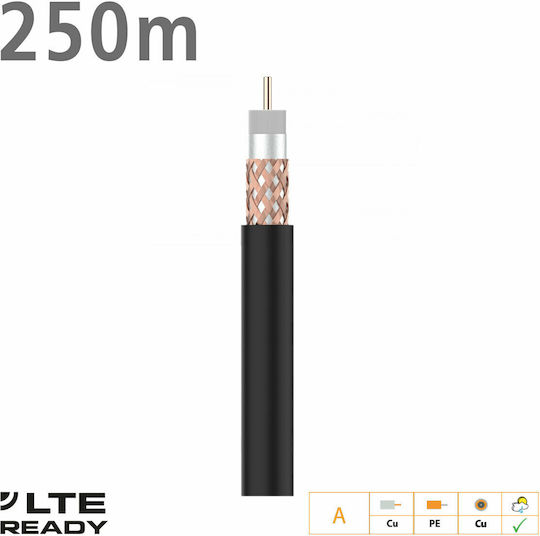 Televes TR-165 Καλώδιο Ομοαξονικό Ατερμάτιστο 1m 214901 1τμχ