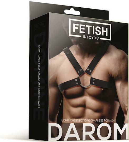 IntoYou Fetish Darom Male Chest Bondage Harness Vegan Leather Black