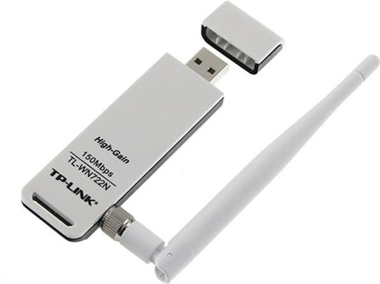 TP-LINK TL-WN722N USB Network Adapter with Wireless Wi-Fi Connection 150Mbps and Detachable Antenna (Standard v3)