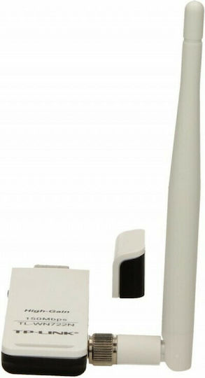 TP-LINK TL-WN722N USB Network Adapter with Wireless Wi-Fi Connection 150Mbps and Detachable Antenna (Standard v3)