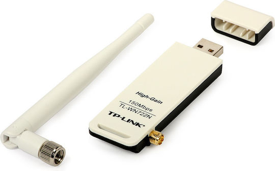 TP-LINK TL-WN722N USB Network Adapter with Wireless Wi-Fi Connection 150Mbps and Detachable Antenna (Standard v3)
