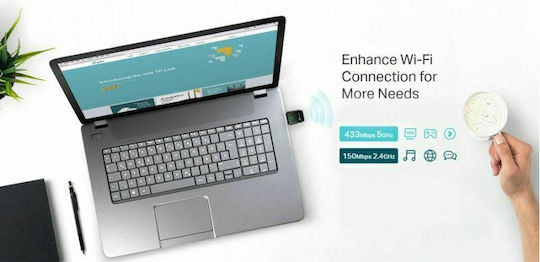 TP-LINK Archer T2U Αντάπτορας Δικτύου USB με Ασύρματη Σύνδεση Wi-Fi 600Mbps (v3)