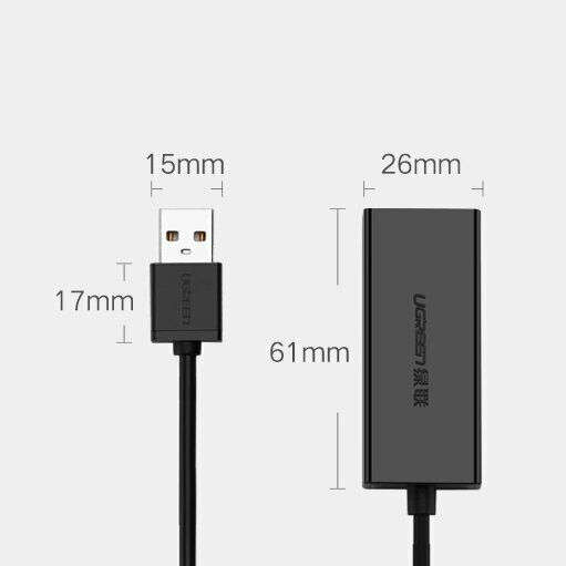 Ugreen 20254 USB Адаптер За Мрежа С Проводна Връзка Ethernet