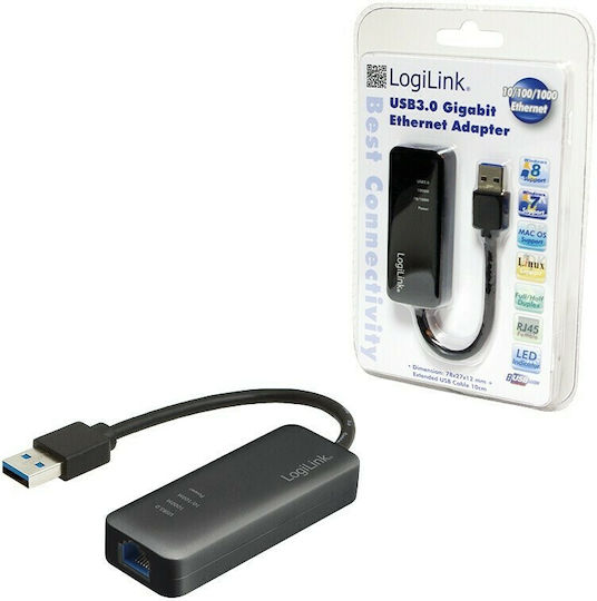 LogiLink UA0184A USB-C Netzwerkadapter mit Verkabelter Verbindung Gigabit Ethernet
