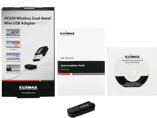 Edimax EW-7811UTC USB Netzwerkadapter mit Drahtloser Wi-Fi Verbindung 433Mbps