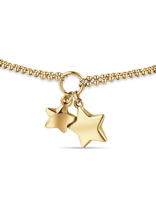 Luca Barra Bracelet Chain Star made of Steel Gold Plated