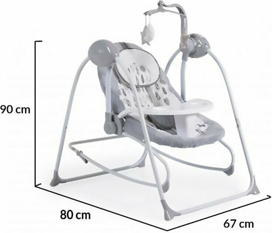 Cangaroo Electric Relax pentru Bebeluși Leagăn Rhea cu Muzică Gri pentru Copil până la 9kg