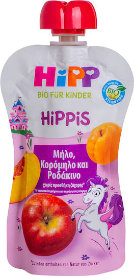 Hipp Fruit-Vegetable Puree Hippis with Flavor Apple, Plum, and Peach No Added Sugar 100gr for 12+ Months