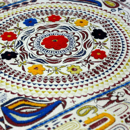 Synchronia Flower Dance Handmade Rug Rectangular Bumbac cu franjuri Multicolor